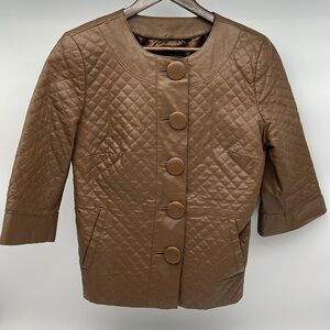 Terry Lewis Classic Luxuries Leather Short Button Up Jacket Women Small